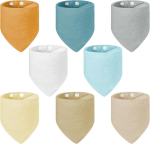 LULU MOON bavaglini bandana in mussola con bottone a pressione 0-36 mesi x8