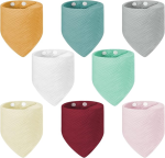 LULU MOON bavaglini bandana in mussola con bottone a pressione 0-36 mesi x8
