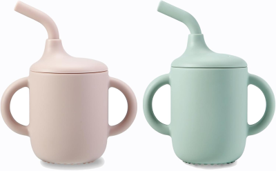 PANDAEAR zestaw kubeczków silikonowych ze słomką x2 180ml