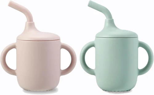 PANDAEAR zestaw kubeczków silikonowych ze słomką x2 180ml