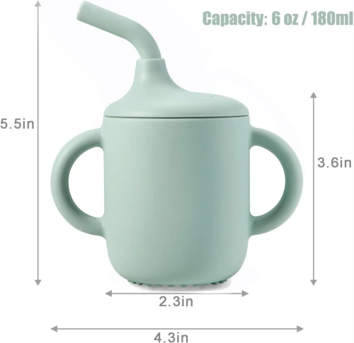 PANDAEAR zestaw kubeczków silikonowych ze słomką x2 180ml