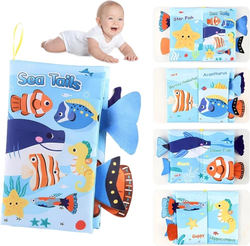 DEARBAG Sea Tails książeczka sensoryczna ZAWIESZKA 6msc+