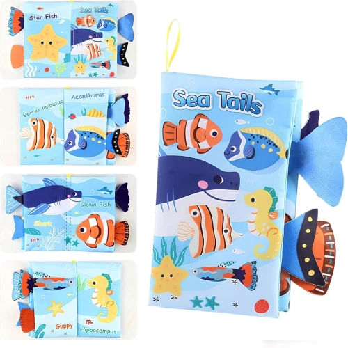 DEARBAG Sea Tails książeczka sensoryczna ZAWIESZKA 6msc+