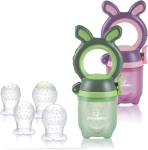 ANGELBLISS massaggiagengive dosatore di frutta per bambini 3-12 mesi 2 pezzi 6 tettarelle