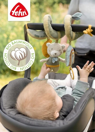 FEHN spirala do wózka łóżeczka fotelika NIEDŹWIEDŹ NATUR bawełna organiczna