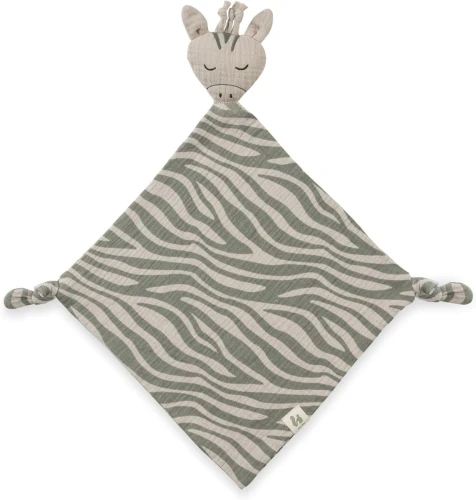 HAUCK Cuddle N Play muślinowy komforter przytulanka 25 x 25 cm ZEBRA SAGE