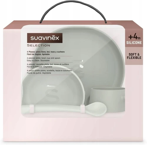SUAVINEX Selection zestaw naczyń silikonowych 4el. 4m+