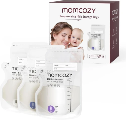 MOMCOZY Torebki do Przechowywania Pokarmu 120szt 250ml CZUJNIK