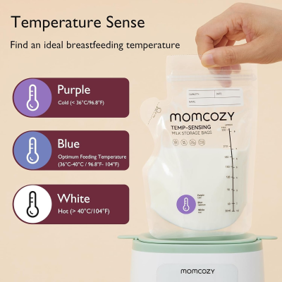 MOMCOZY Torebki do Przechowywania Pokarmu 120szt 250ml CZUJNIK