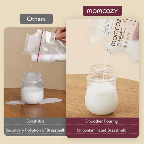MOMCOZY Torebki do Przechowywania Pokarmu 120szt 250ml CZUJNIK