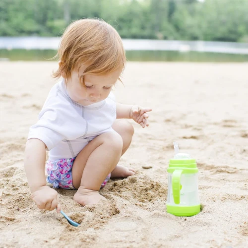 GREEN SPROUTS Sip &amp; Straw Cup szklany kubek niekapek ustnik słomka 6 m+