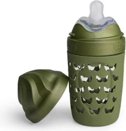 HEROBILITY Hero Eco szklana butelka z etui 220 ml 6 m+ smoczek M