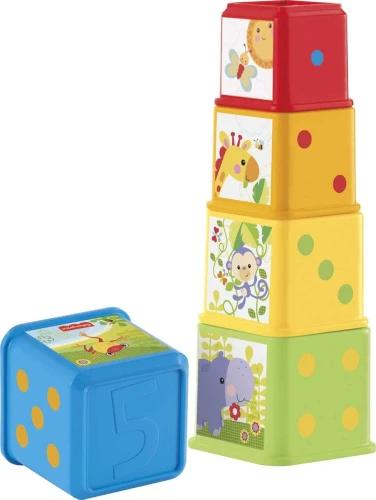 FISHER-PRICE Stack &amp; Explore Blocks klocki o różnej wielkości 5 sztuk