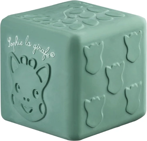 VULLI Cube kauczukowa kostka z teksturami do zabawy 7,3 cm ŻYRAFA SOPHIE