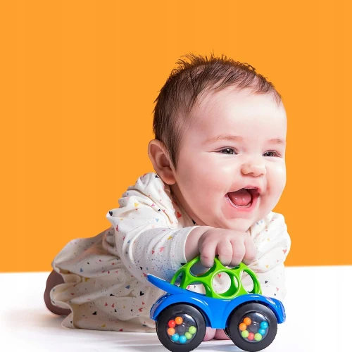 BRIGHT STARTS Oball Rattle &amp; Roll jeżdżący samochód z grzechotką