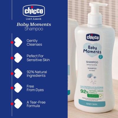 CHICCO BabyMoments szampon do włosów 500 ml 0m+