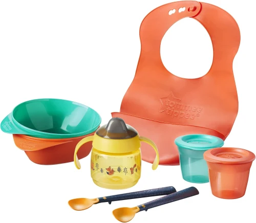 TOMMEE TIPPEE zestaw naczyń i dodatków 8el.
