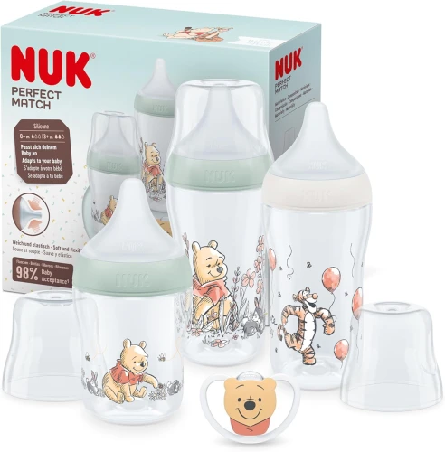 NUK Perfect Match zestaw startowy butelki + smoczek Winnie The Pooh