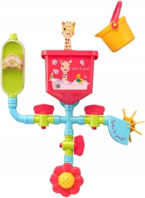 SOPHIE LA GIRAFE zabawki do kąpieli z przyssawkami rurki, młyn, konewka