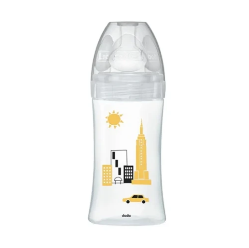 DODIE Sensation+ NOWY JORK szklana butelka 270 ml 0-6 m smoczek 2 średni przepływ