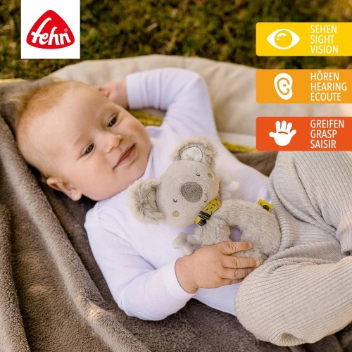 FEHN bawełniany chwytak z grzechotką KOALA 18 cm